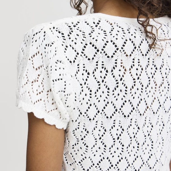 ICHI Ihdotties Crochet Cardigan White M - Picture 3 of 15